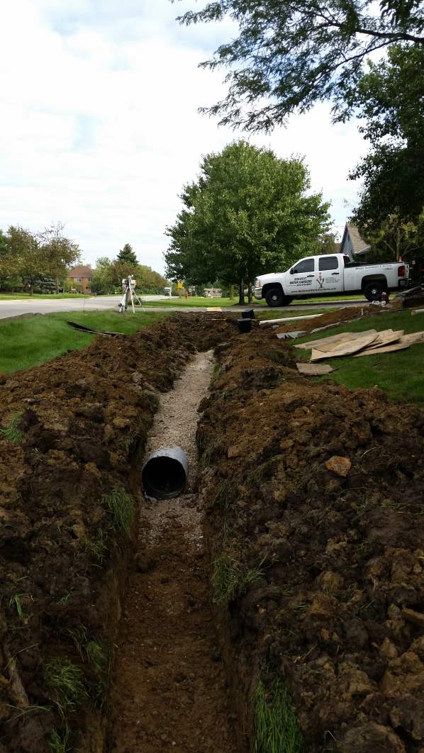 Large drain tile eliminates an unsightly ditch