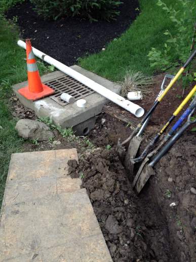 Existing drain tiles removed