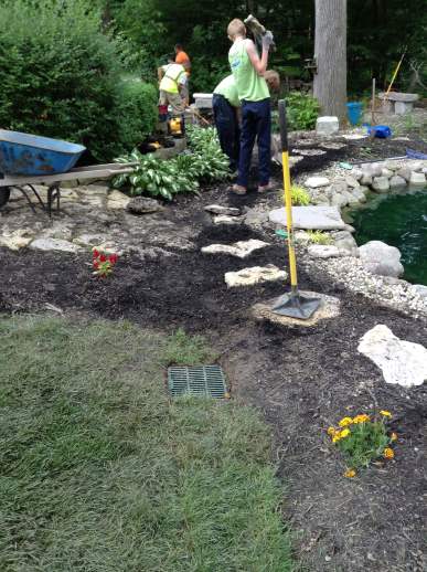 New yard drain will keep this area clean and dry