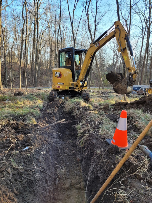 Trench for french drain