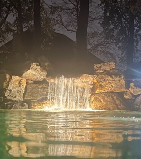 lighted waterfall