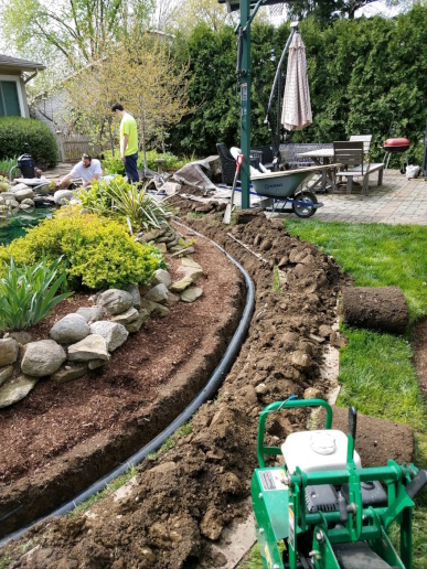 All the dirt was carefully placed on tarps for easy clean up